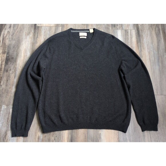 Men's Weatherproof Vintage V-Neck Merino Cashmere Sweater Size Large Gray - Picture 1 of 5